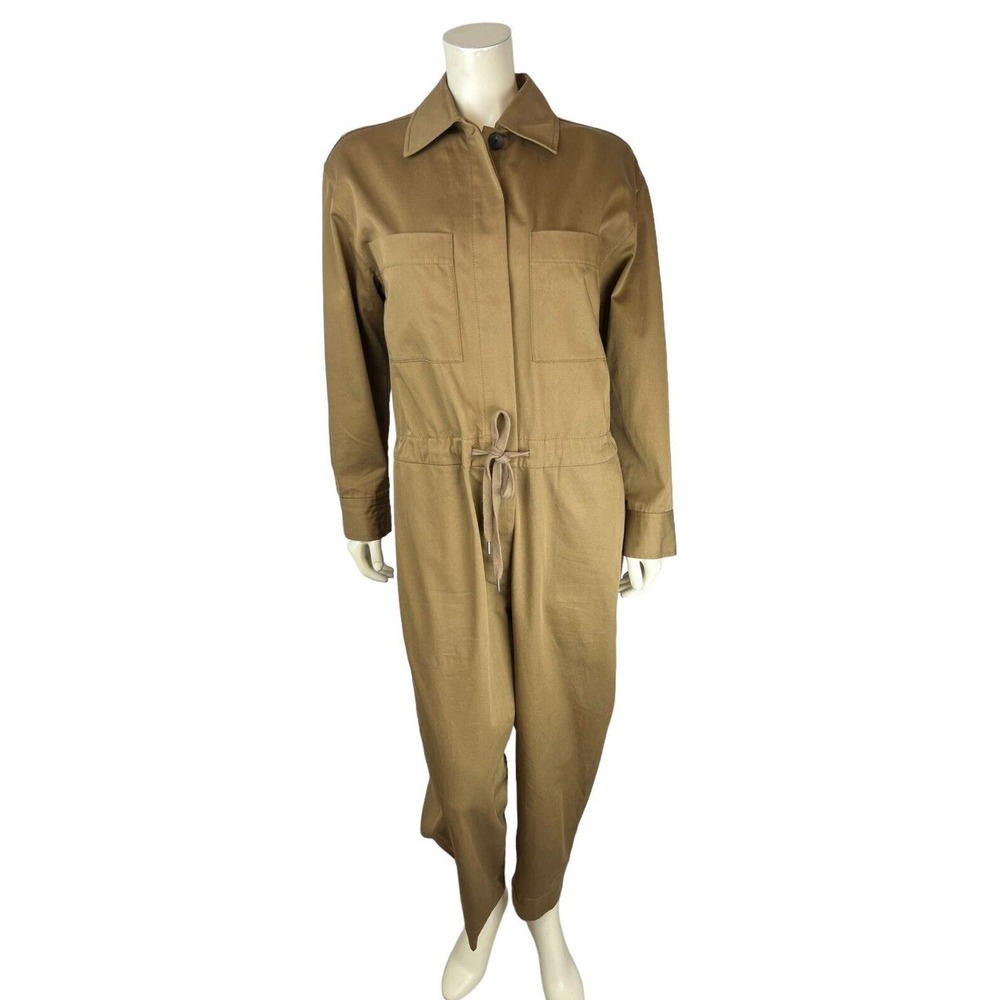 MM Lafleur Carr Utility Jumpsuit Size M Eco Chino Cargo Pockets Button Medium